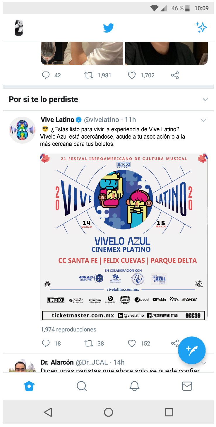 Publicidad en Twitter de Vivelo Azul